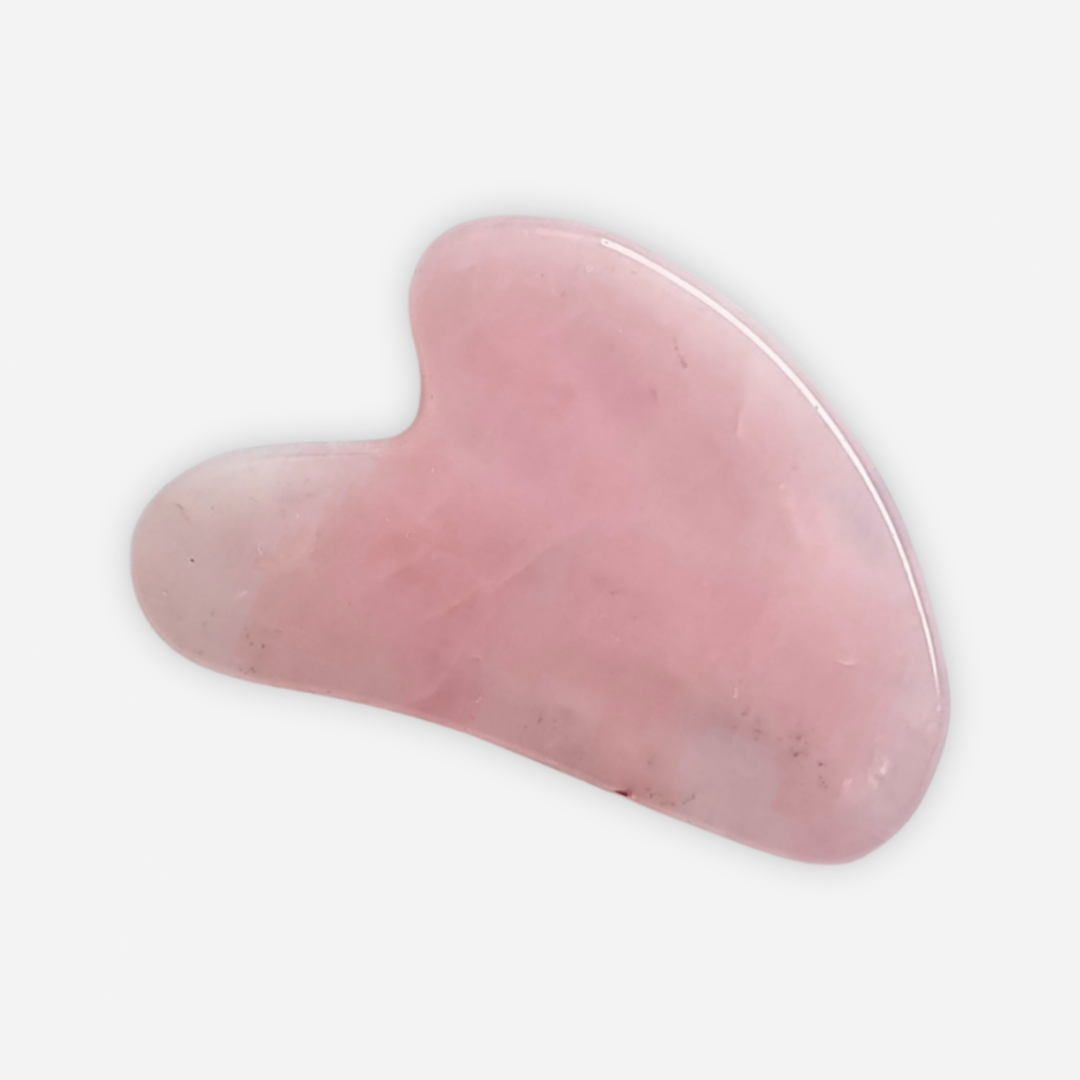 Kamień GUA SHA z różowego kwarcu